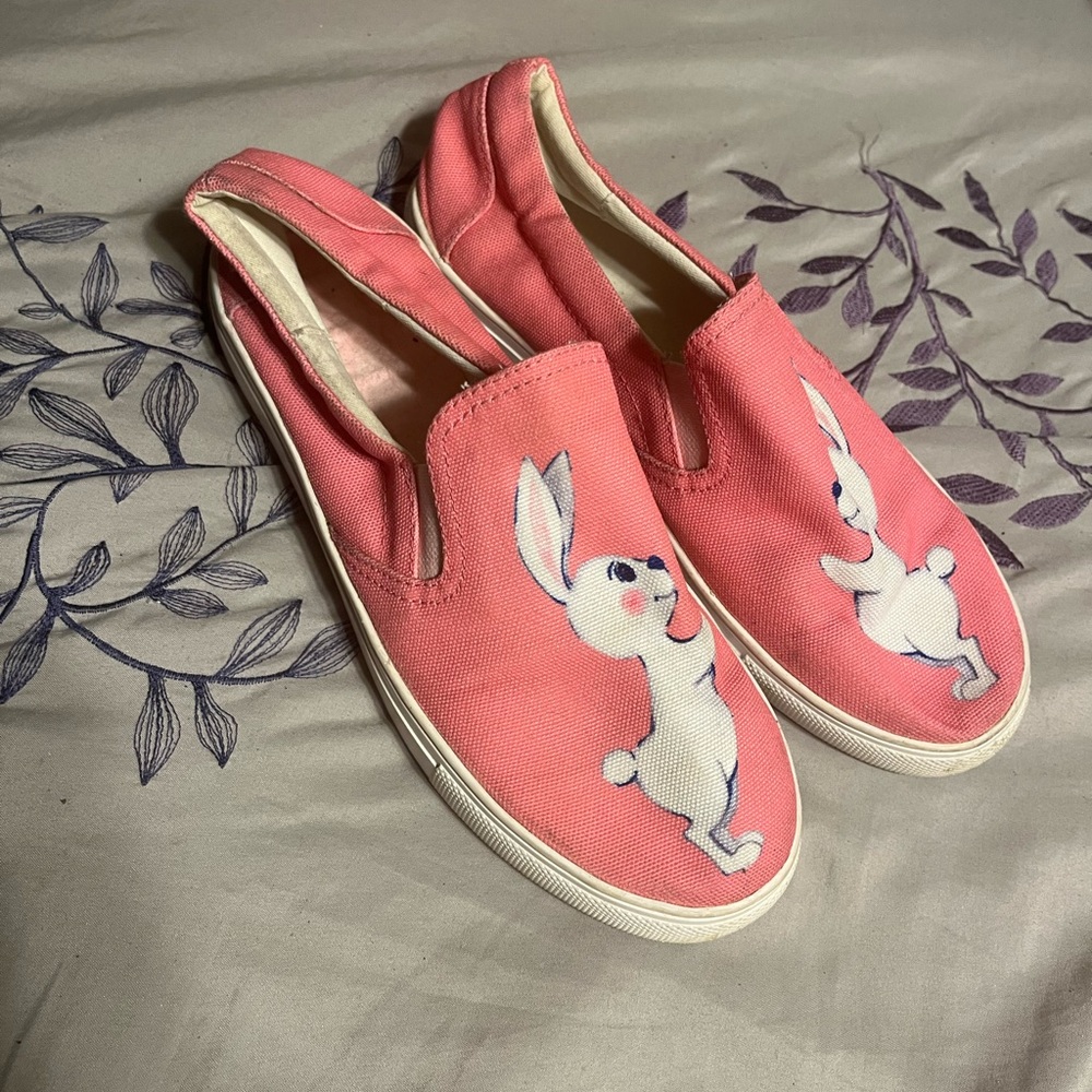 Pink Bunny Slip-On Woman Shoes